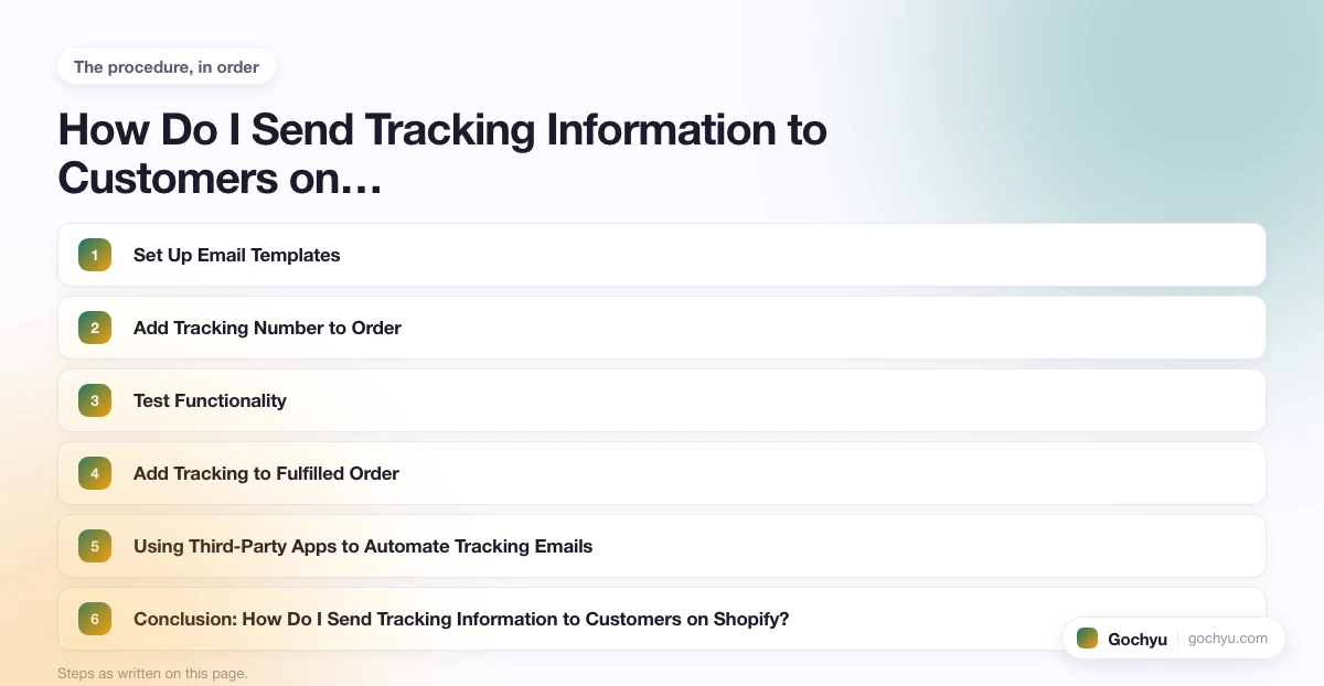 The numbered steps for How Do I Send Tracking Information to Customers on&hellip;, in the order this page gives them.