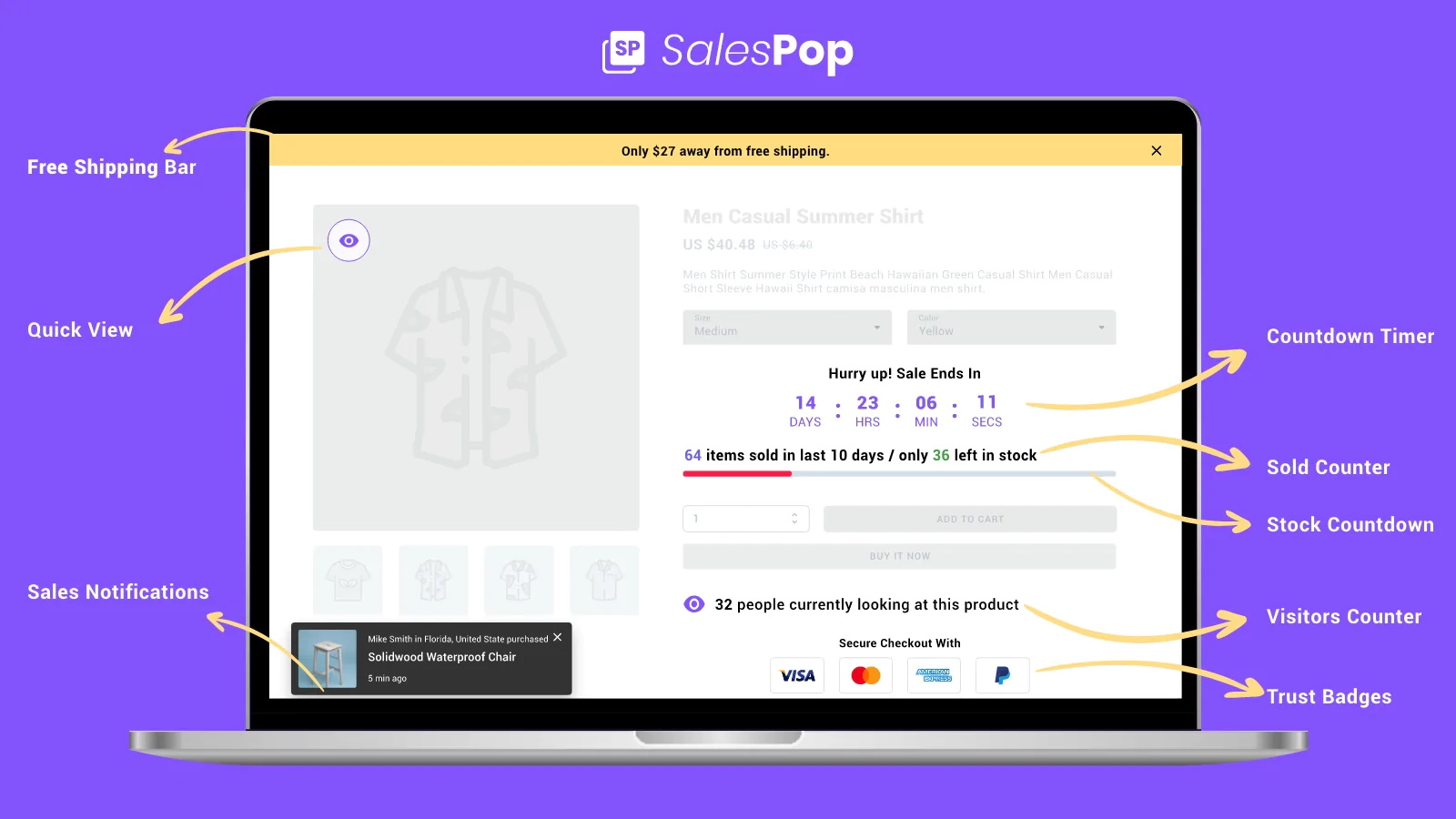 Sales Pop up ‑ Social Proof