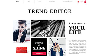Accessories Store Wix template for fashion affiliate marketing