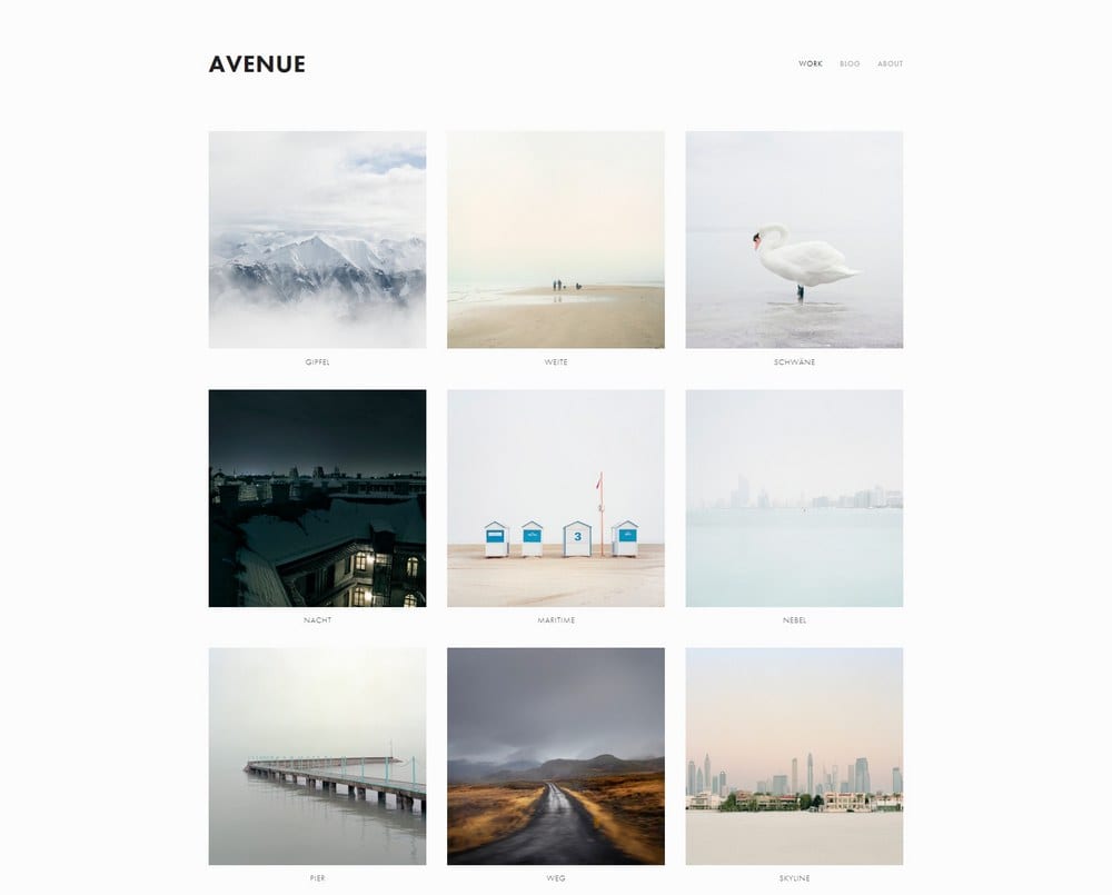 Avenue – Portfolio Squarespace Template  